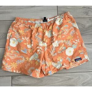 Mens Patagonia Orange 5" Inseam Shorts Floral Tropical Size L